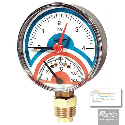 Termomanometer 0-120°C,D=80 spodný