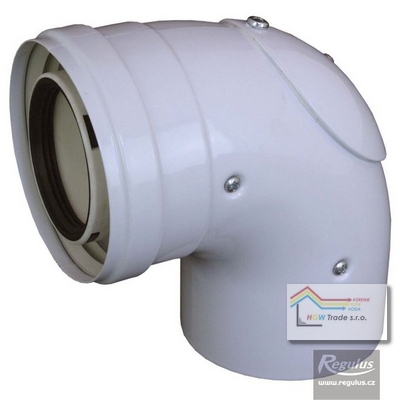 PP/plech koleno D100/60,90° s inšpekčným otvorom