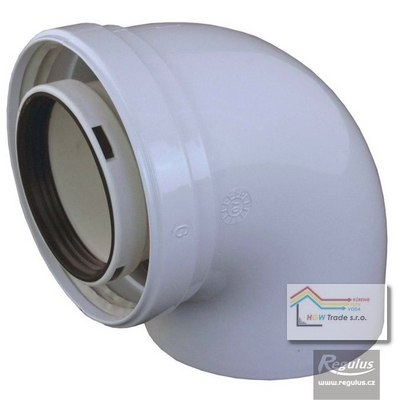 PP/plech koleno,D125/80,90'pre kondenz.kotle