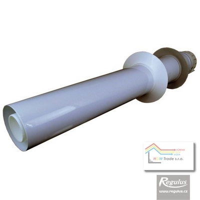 PP/plech vodorov. odťah spalín 60/100, 0,86m s plast. konc. pre kond. kotle
