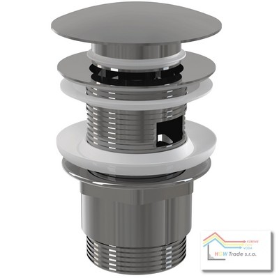 Výpusť umývadlová krátka Click-Clack,5/4"celokov.oblá veľká zátka