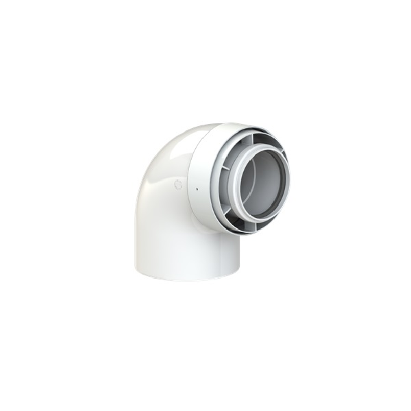 PP/AL koleno D125/80,90°,biele