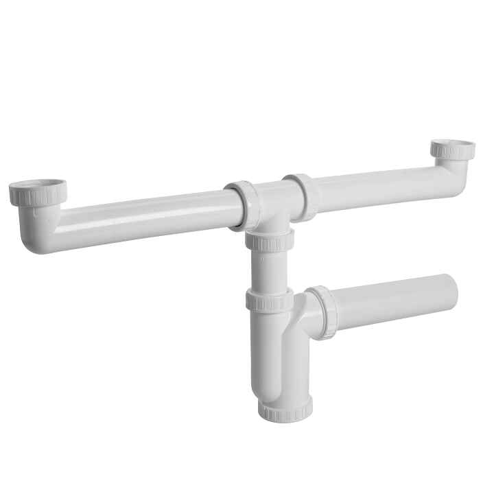 Sifon s 2 x 6/4"prevl.matic.- DN 50 s prač. vývodom