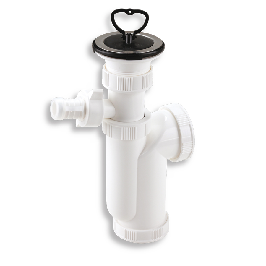 Sifon drezový 50/40 s prač. prip. nerez zvršok 6/4"