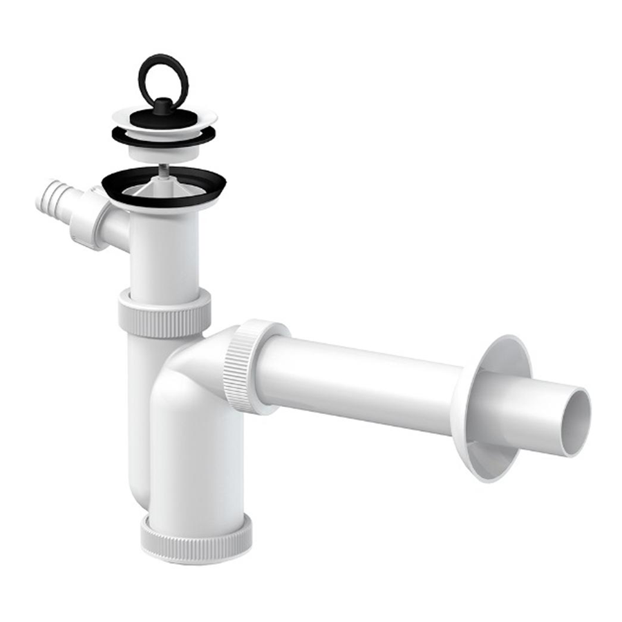 Sifón umýv.DN40 T-1016 s výv. na práčku,biele
