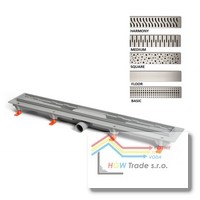 Sprchový žľab do priestoru plast 850 SQUARE DN40 nerez matný