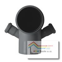 HTBDA koleno 110/87 s dvomi prípojkami DN 50/67°